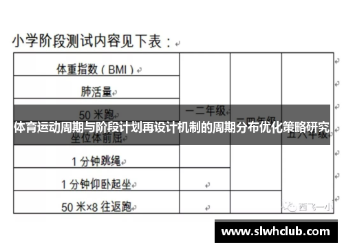 体育运动周期与阶段计划再设计机制的周期分布优化策略研究