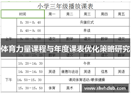 体育力量课程与年度课表优化策略研究